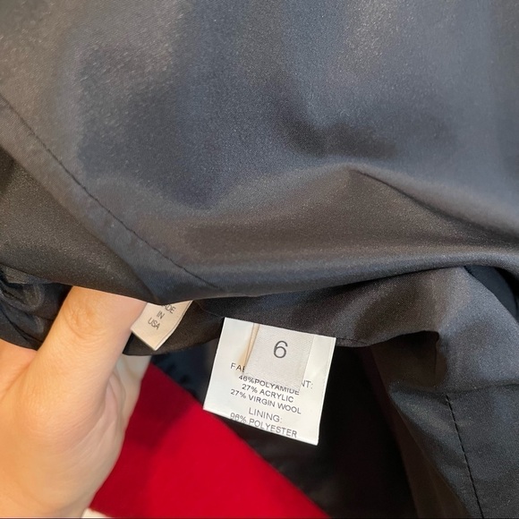 10 Crosby Derek Lam Wool Blend Open Front Blazer Jacket Red 6 - Picture 8 of 9